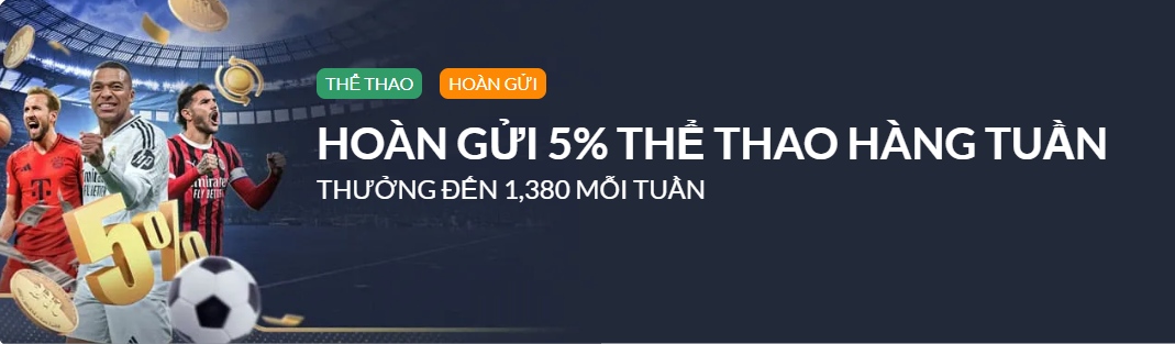 chương trình hoàn gửi thể thao hàng tuần