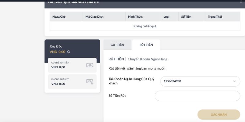 Điền đầy đủ và chính xác thông tin giao dịch