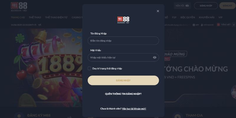 Truy cập vào hệ thống M88 bằng đường dẫn uy tín